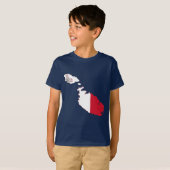 T-shirt Carte de drapeau de Malte (Devant entier)