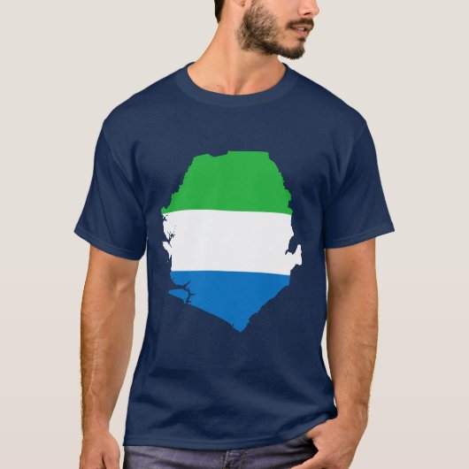 T-shirt Carte de drapeau de Sierra Leone (Devant)