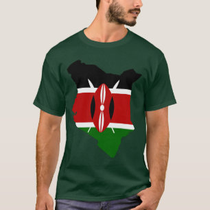 T-shirt Carte de drapeau du Kenya