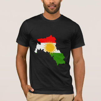 T-shirt Carte de drapeau du Kurdistan normale