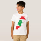 T-shirt Carte de drapeau du Liban de GROS CARACTÈRES (Devant entier)
