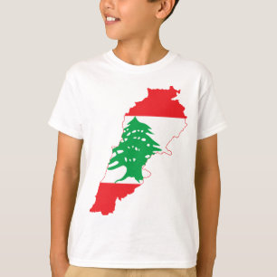 T-shirt Carte de drapeau du Liban de GROS CARACTÈRES