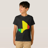 T-shirt Carte de drapeau du Mali (Devant entier)