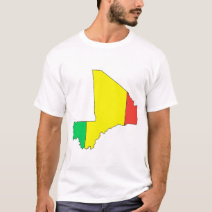 T-shirt Carte de drapeau du Mali