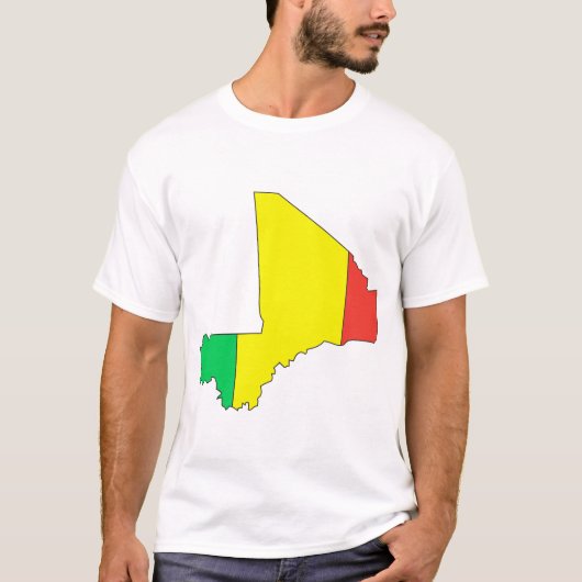 T-shirt Carte de drapeau du Mali (Devant)