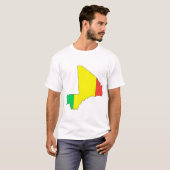 T-shirt Carte de drapeau du Mali (Devant entier)