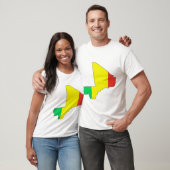 T-shirt Carte de drapeau du Mali (Unisexe)