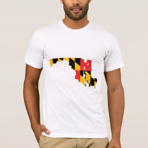T-shirt Carte de drapeau du Maryland