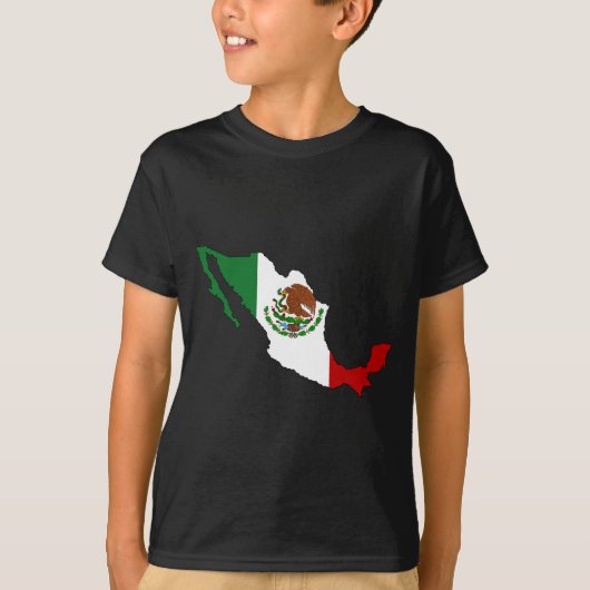 T-shirt Carte de drapeau du Mexique (Devant)
