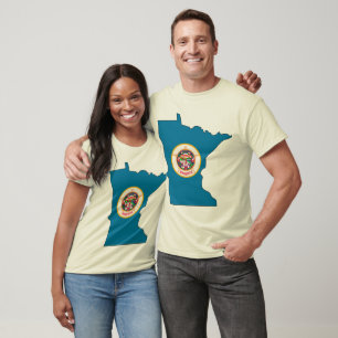 T-shirt Carte de drapeau du Minnesota