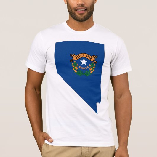 T-shirt Carte de drapeau du Nevada (Devant)