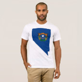 T-shirt Carte de drapeau du Nevada (Devant entier)