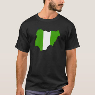 T-shirt Carte de drapeau du Nigéria normale