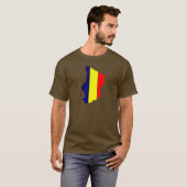 T-shirt Carte de drapeau du Tchad (Devant entier)