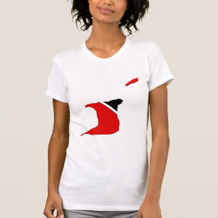 T-shirt Carte de drapeau du Trinidad Tobago normale