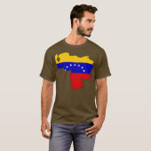 T-shirt Carte de drapeau du Venezuela (Devant entier)