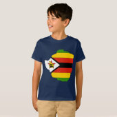 T-shirt Carte de drapeau du Zimbabwe (Devant entier)