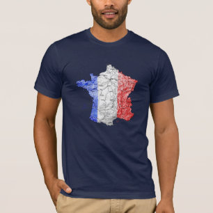 T-Shirt carte de France couleur du drapeau