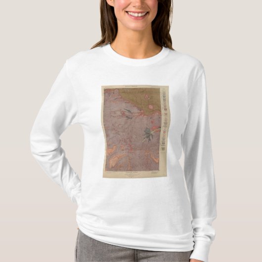 T-shirt Carte de géologie, pièce nationale de Yellowstone, (Devant)