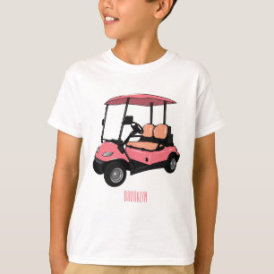 T-shirt Carte de golf / dessin animé en voiturette de golf