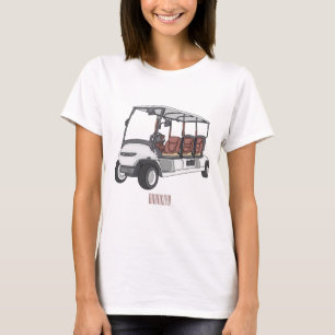 T-shirt Carte de golf / dessin animé en voiturette de golf