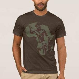 T-shirt Carte de guerrier et d'Afro-américain africains d