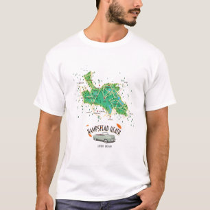 T-shirt carte de Hampstead Heath Londres Angleterre