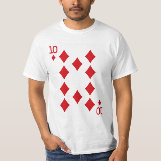 T-shirt Carte de jeu de dix diamants (Devant)