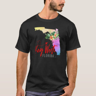 T-shirt Carte de Key West correspondant aux vacances en fa