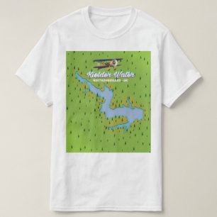 T-shirt Carte de Kielder Water Northumberland Royaume-Uni