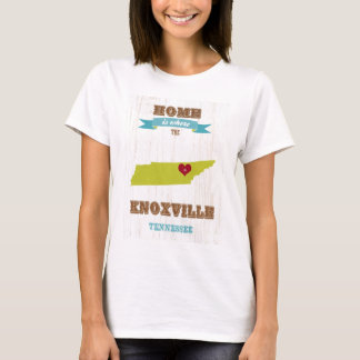 T-shirt Carte de Knoxville, Tennessee - à la maison est où