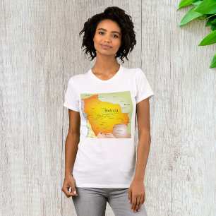 T-shirt Carte de la Bolivie avec les villes et les frontiè