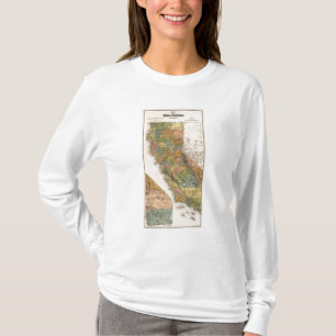 T-shirt Carte de la Californie montrant des banlieues