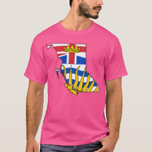 T-shirt Carte de la Colombie-Britannique avec drapeau de l