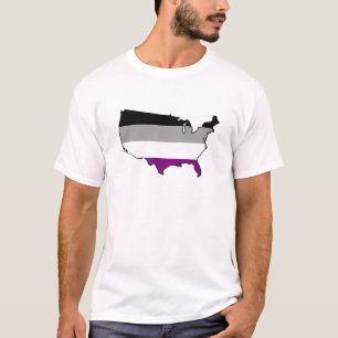 T-shirt Carte de la fierté américaine de l'asexualité T-sh