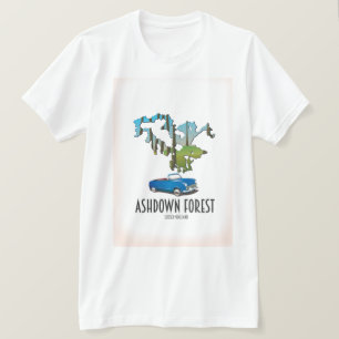 T-shirt carte de la forêt d'ashdown sussex affiche de voya