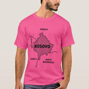 T-shirt Carte de la ligne noire dessinée à la main du Koso