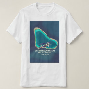 T-shirt Carte de la mer des Philippines ouest du récif de