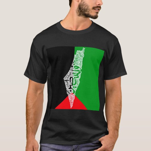 T-shirt Carte de la Palestine libre et drapeau du Canada ( (Devant)