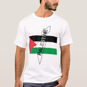 T-shirt Carte de la Palestine libre sur le drapeau palesti
