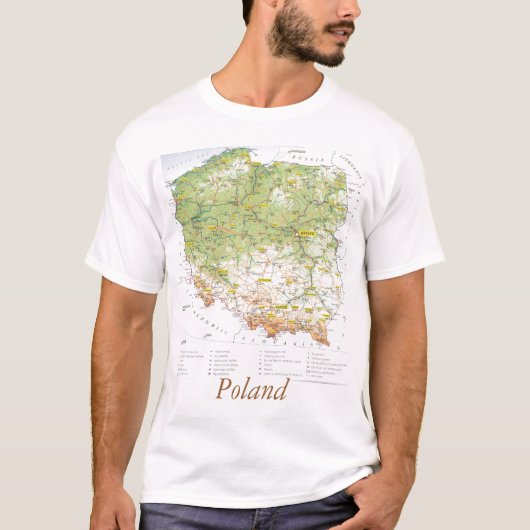 T-shirt Carte de la Pologne (Devant)