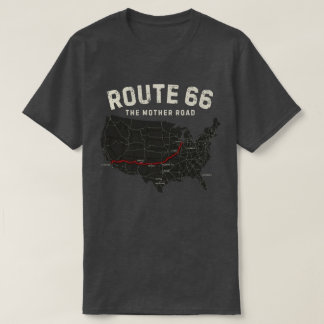 T-shirt Carte de la Route 66 Mother Road