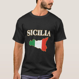 T-shirt Carte de la Sicile italienne Sicilia Sicilienne