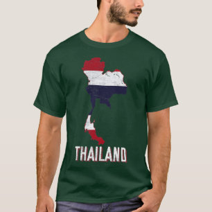 T-shirt Carte de la Thaïlande Drapeau thaï