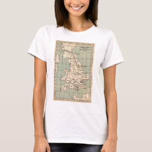 T-shirt Carte de la vieille Angleterre