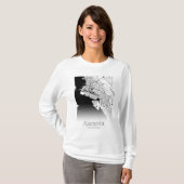 T-shirt Carte de la ville d'Alameda (Devant entier)