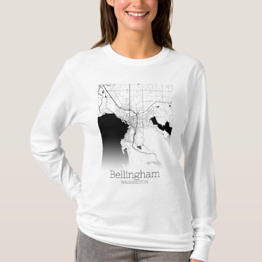 T-shirt Carte de la ville de Bellingham (Devant)