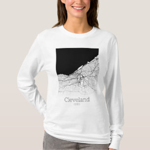 T-shirt Carte de la ville de Cleveland
