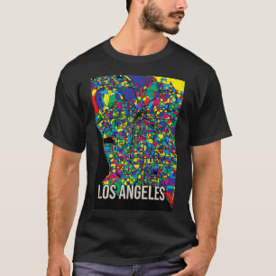 T-shirt Carte de la ville de Los Angeles - Art Abstrait co