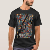 Carte de la ville de New York - Colorful Earthtone